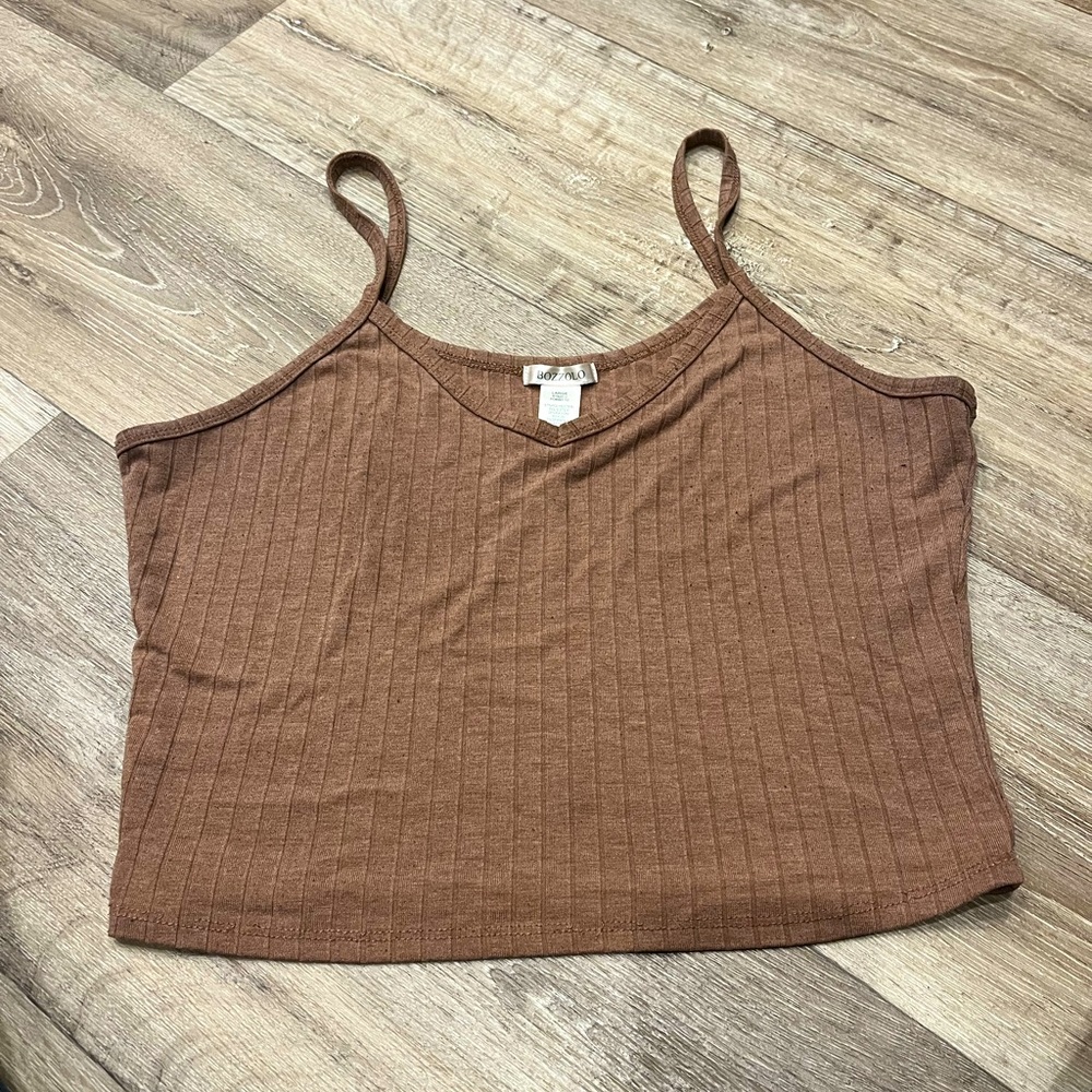 Tan Crop Tank Top